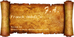 Franck Abbás névjegykártya